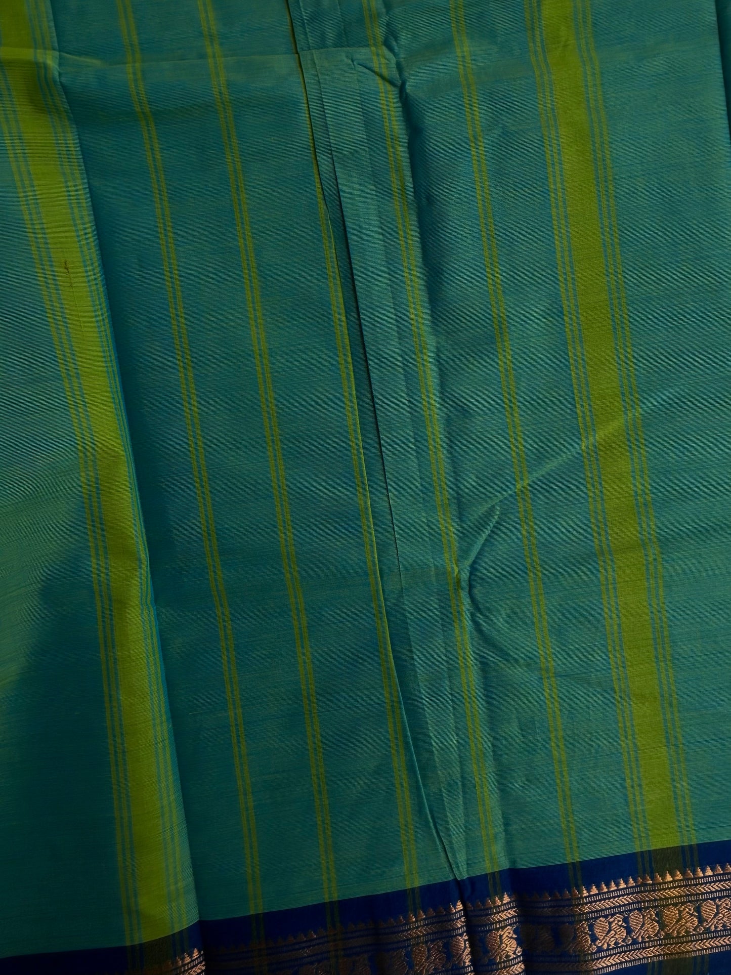 Kanchi cotton saree with contrast border