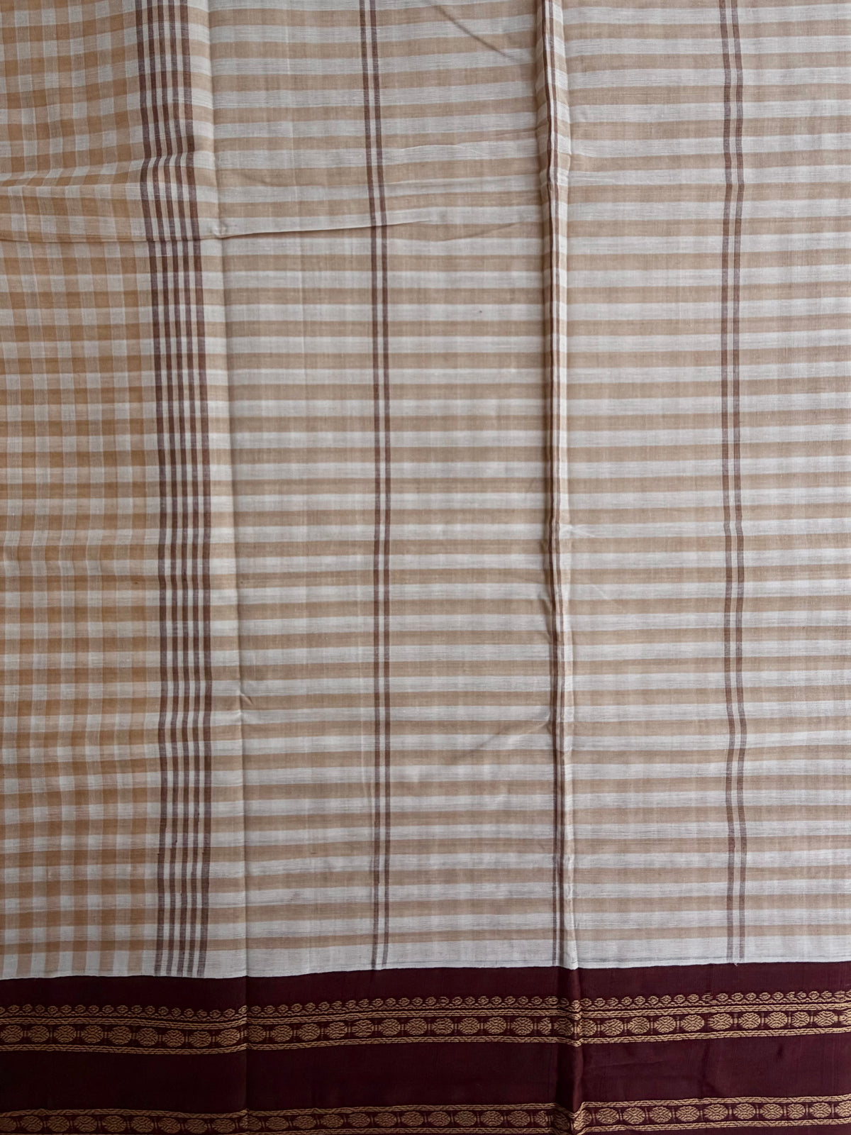 Kanchi cotton saree with kattam weaves