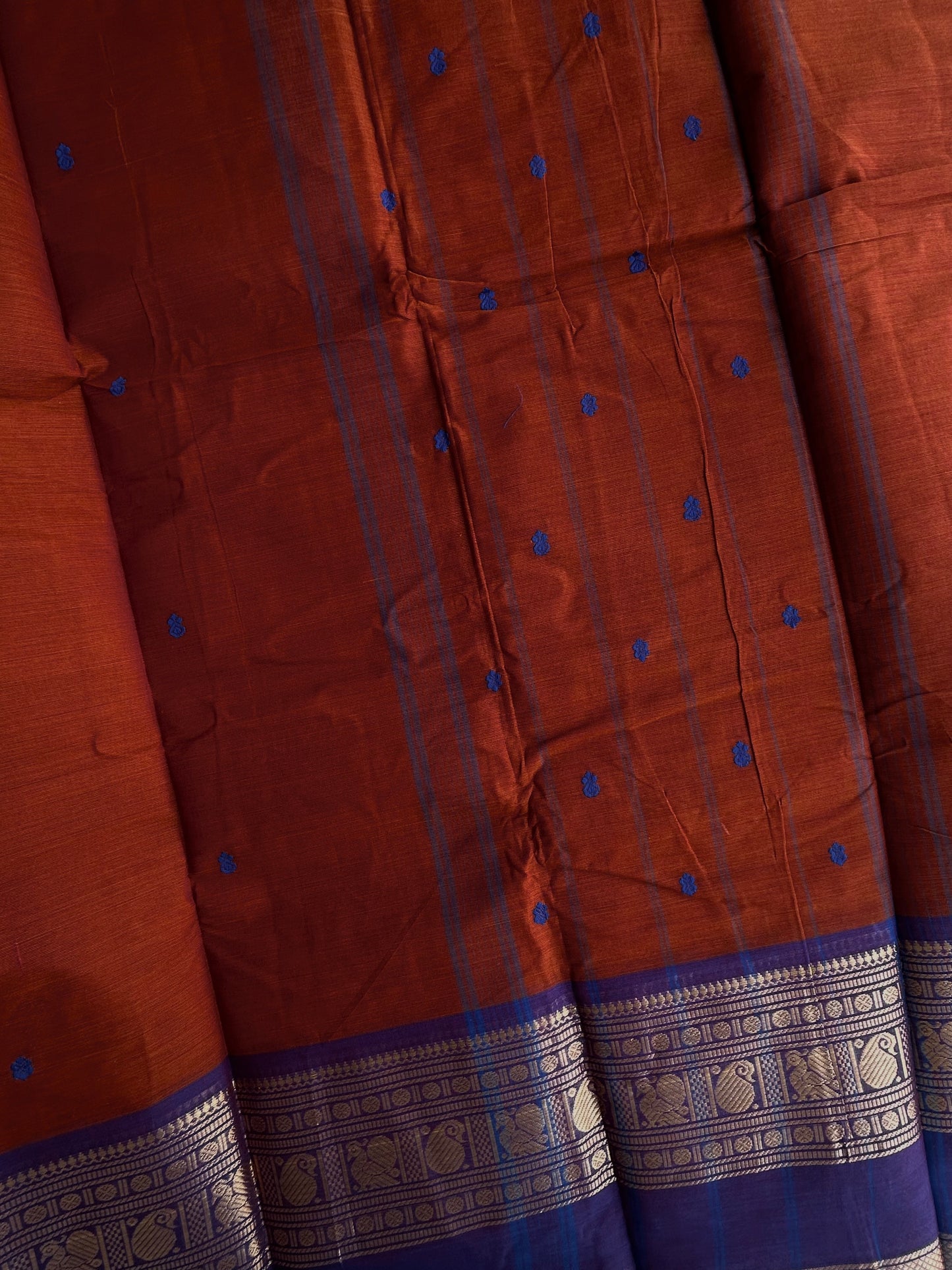 Kanchi cotton saree with butta weaves
