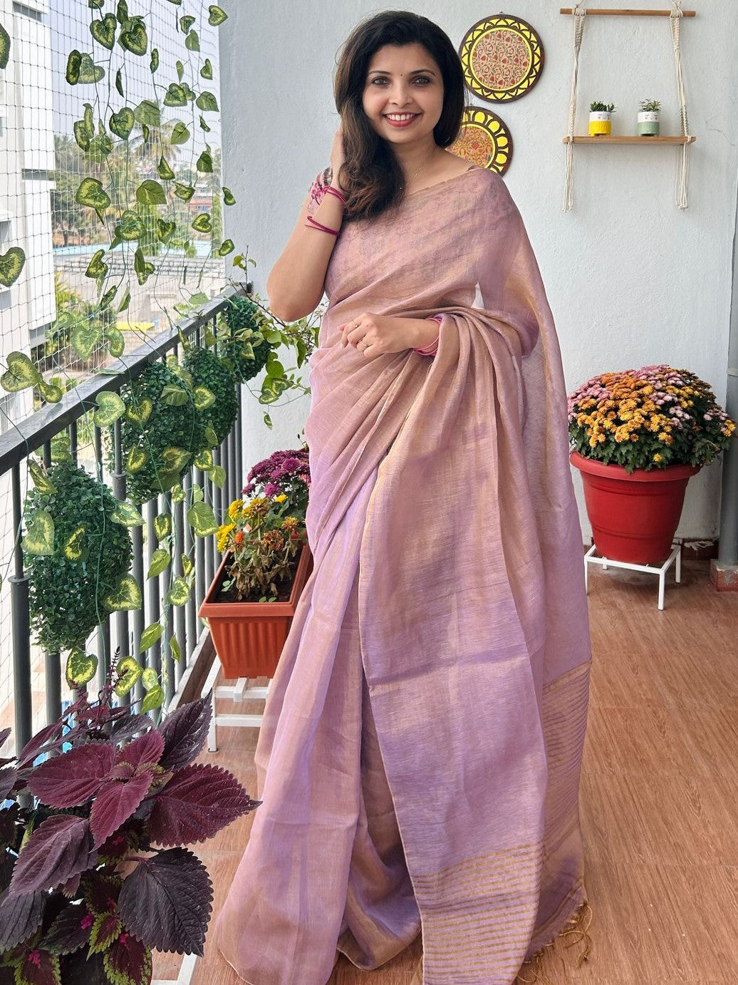 Khadi tissue saree