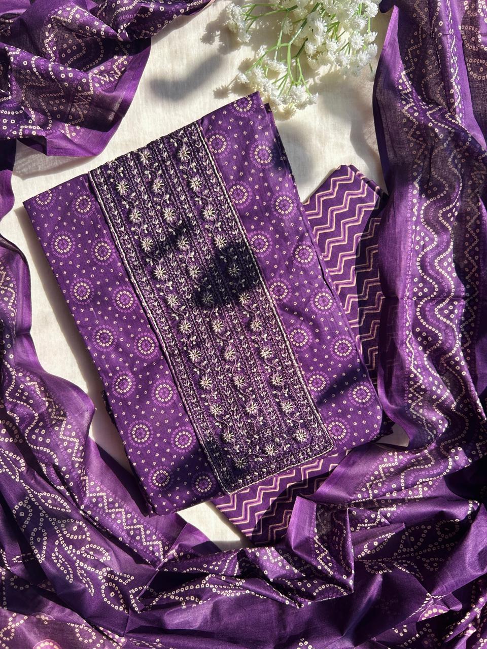 Cotton dress material set bhandani