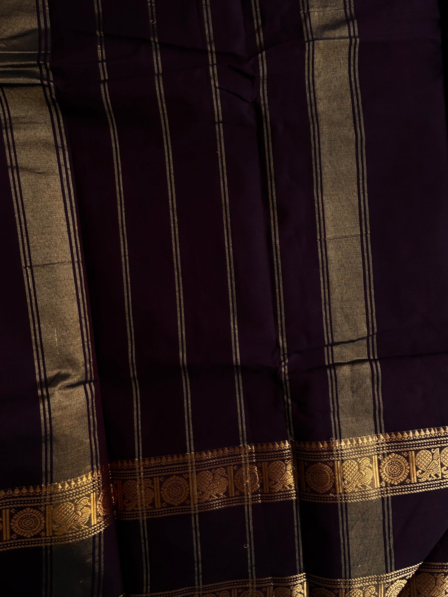 Kanchi cotton saree brown