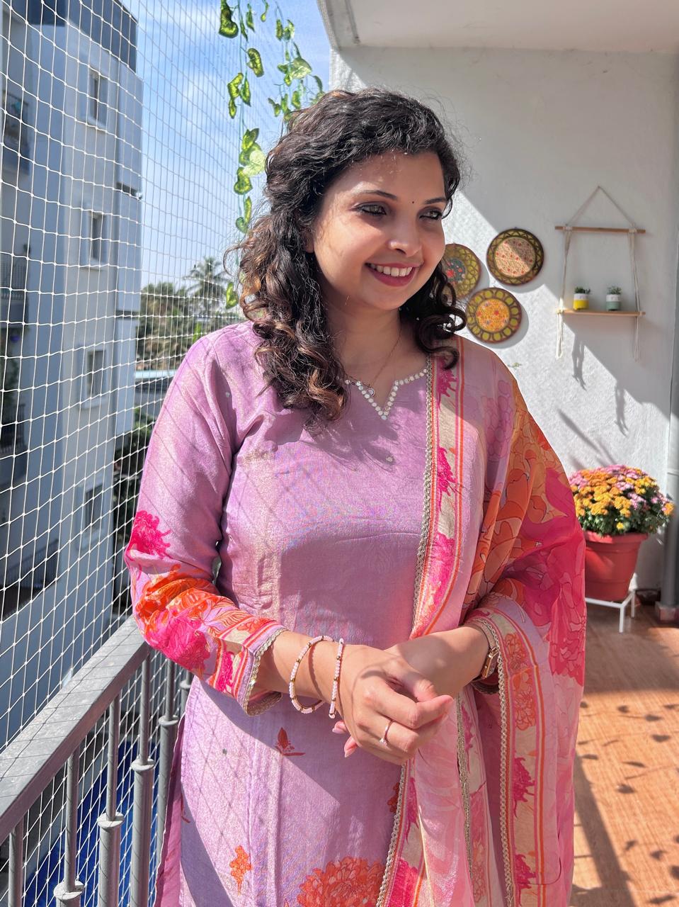 Shimmer silk Kurta set