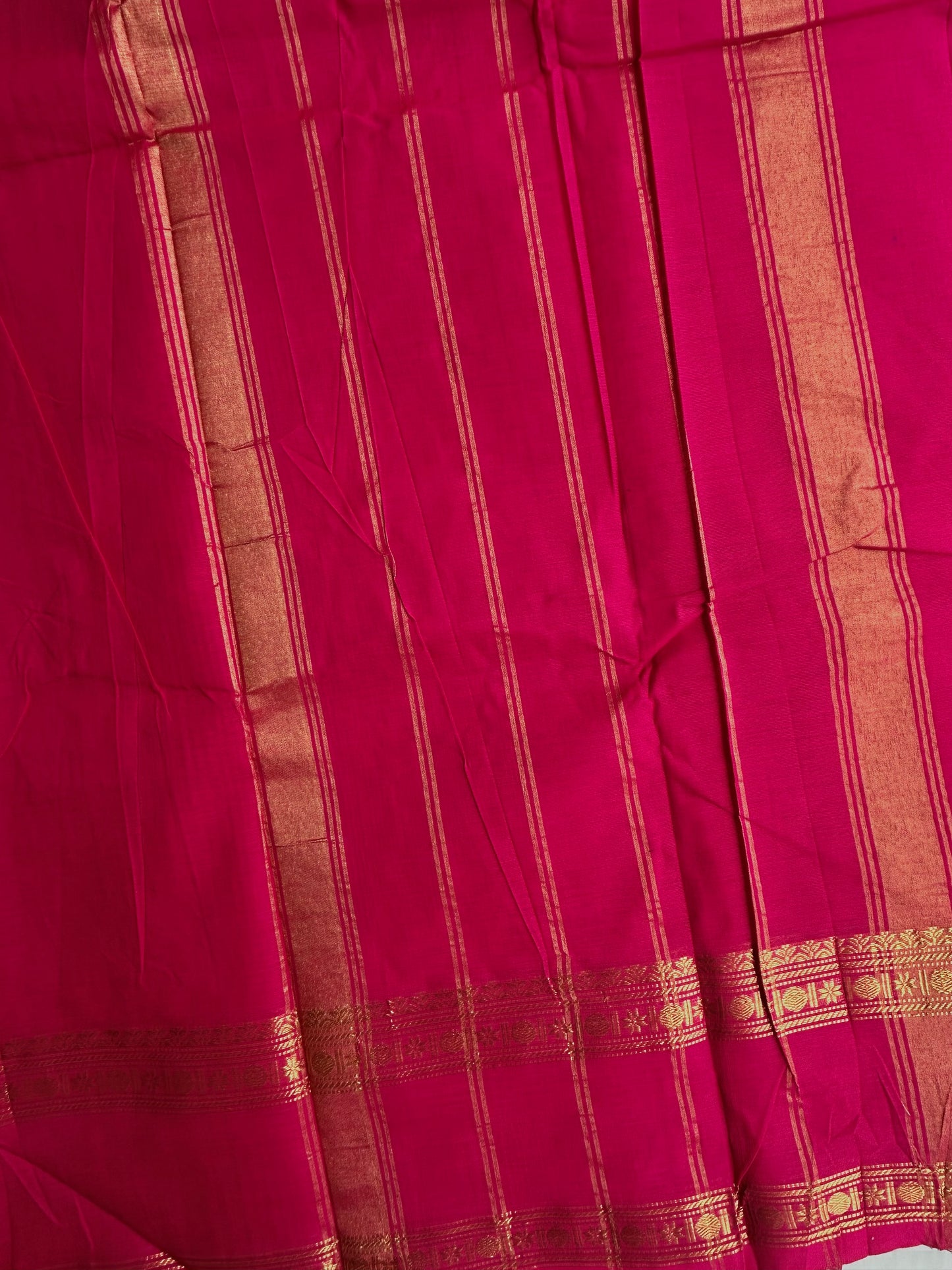 Kanchi cotton saree in zari weaves pink