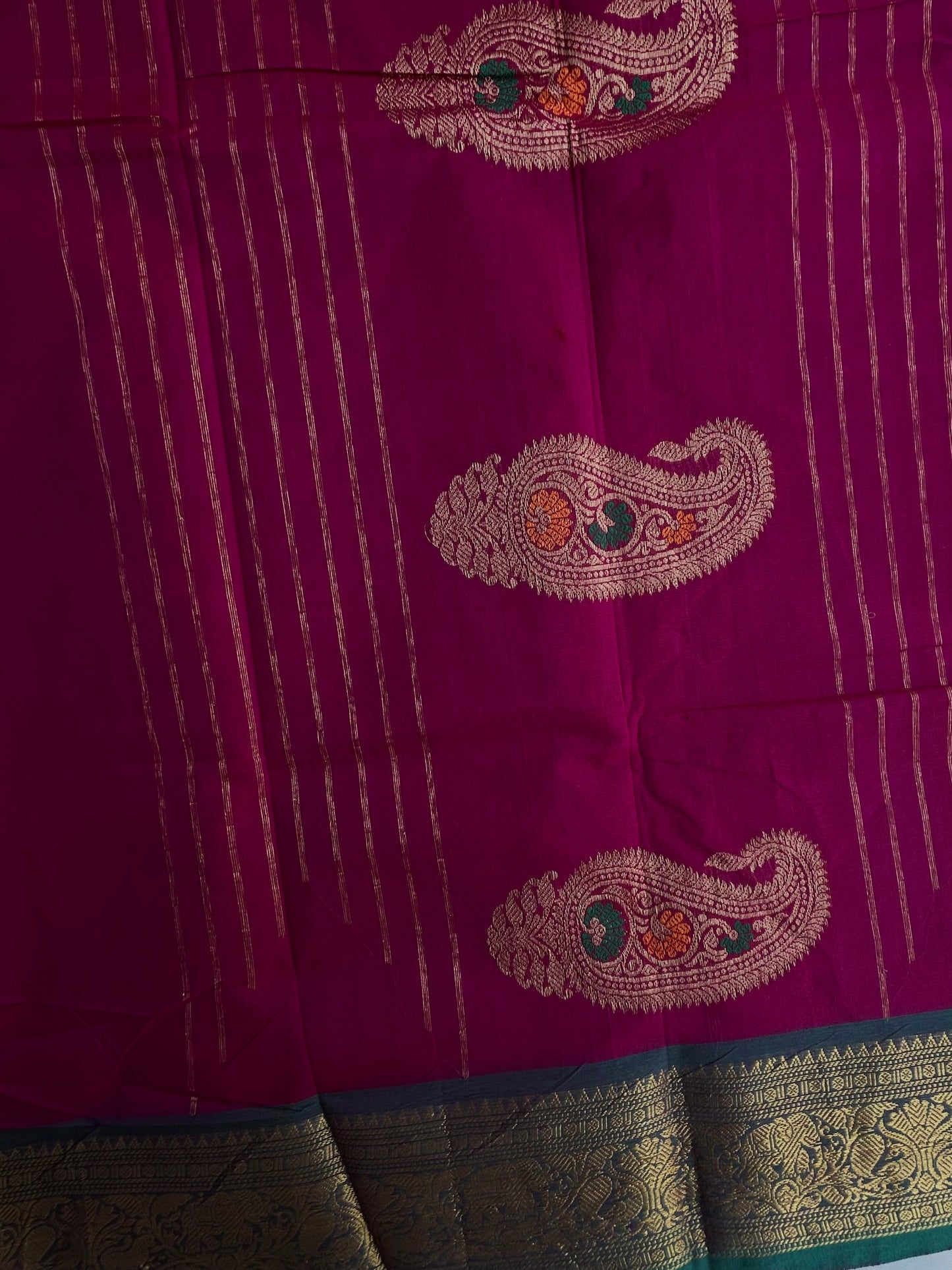 Kanchi Cotton saree with butta weaves and grand pallu