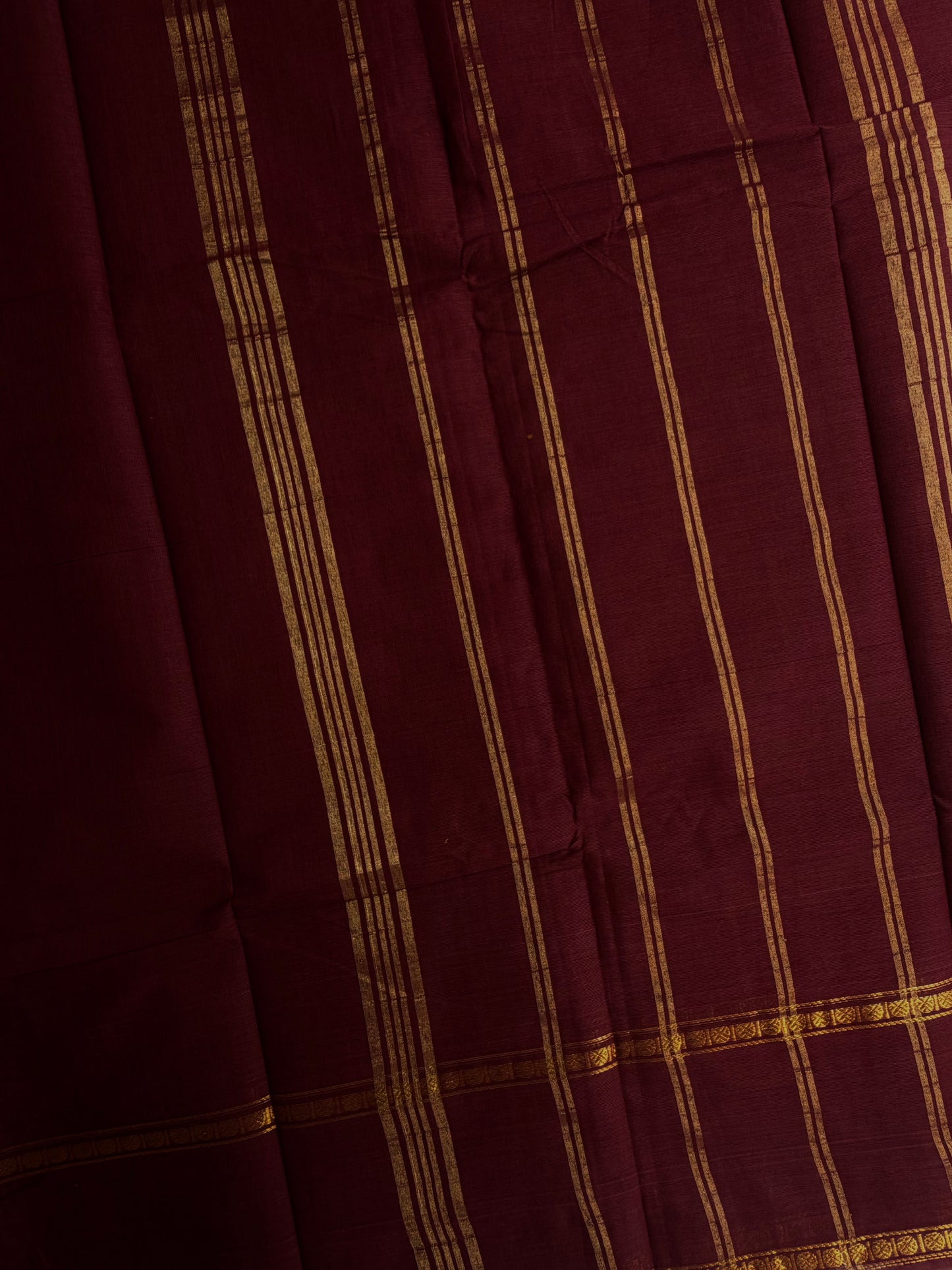 Kanchi cotton saree in Vairaoosi pattern maroon