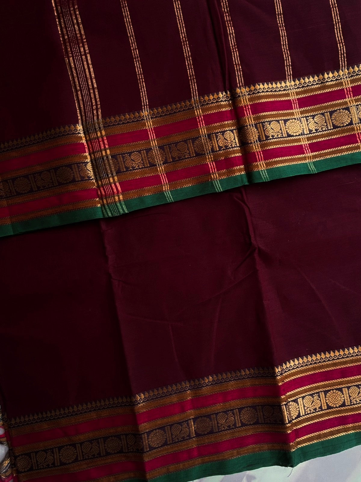 Kanchi cotton saree - maroon