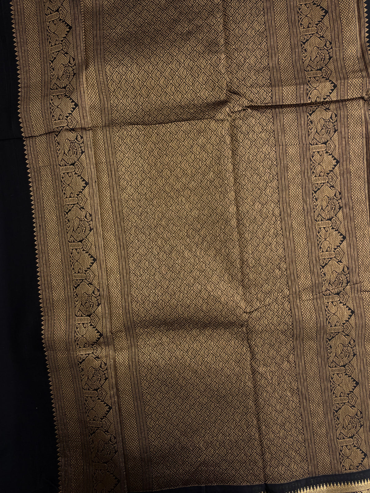 120 count mercerised Kanchi cotton saree with zari kattam & grand pallu