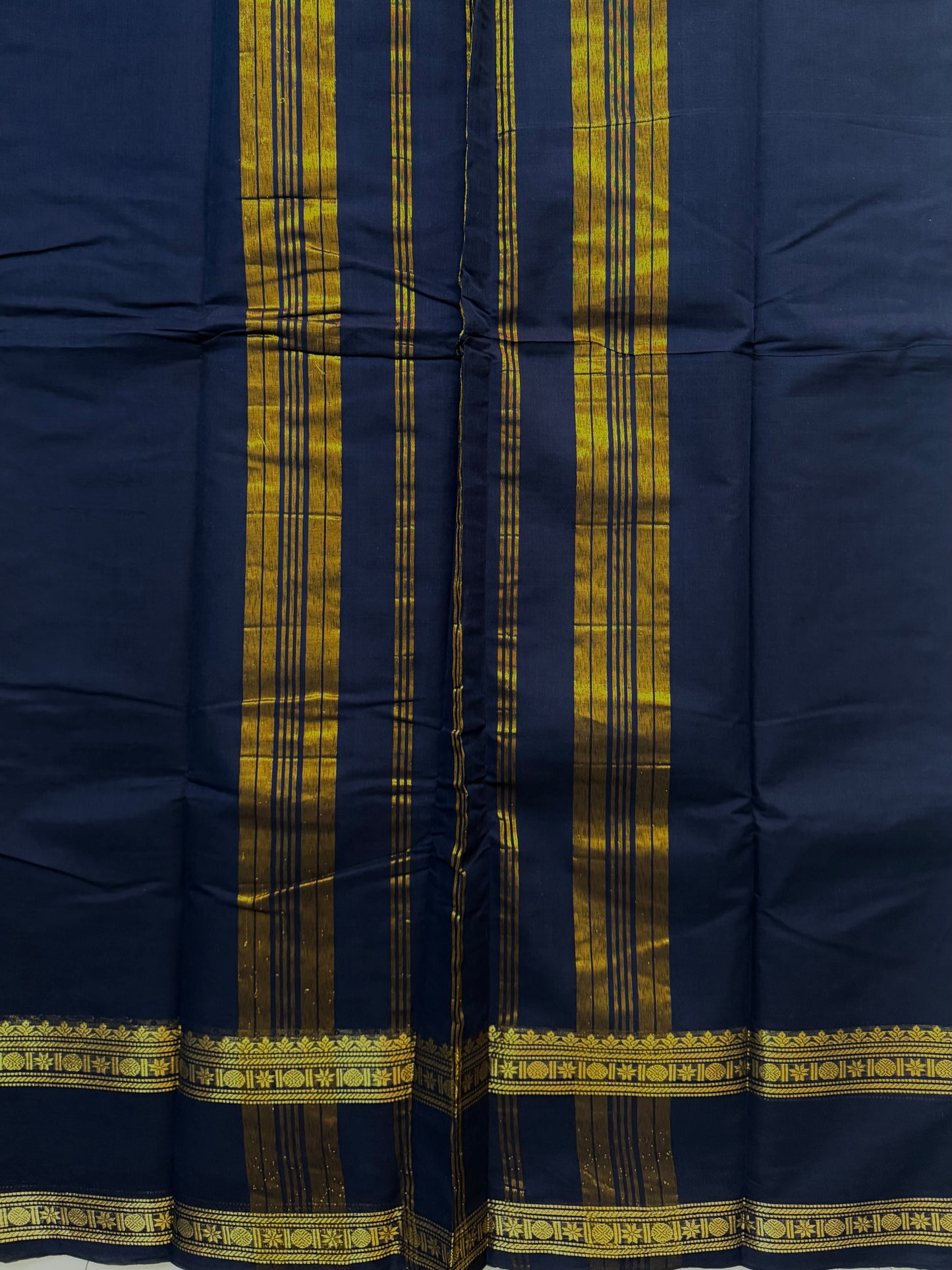 Kanchi cotton saree navy blue