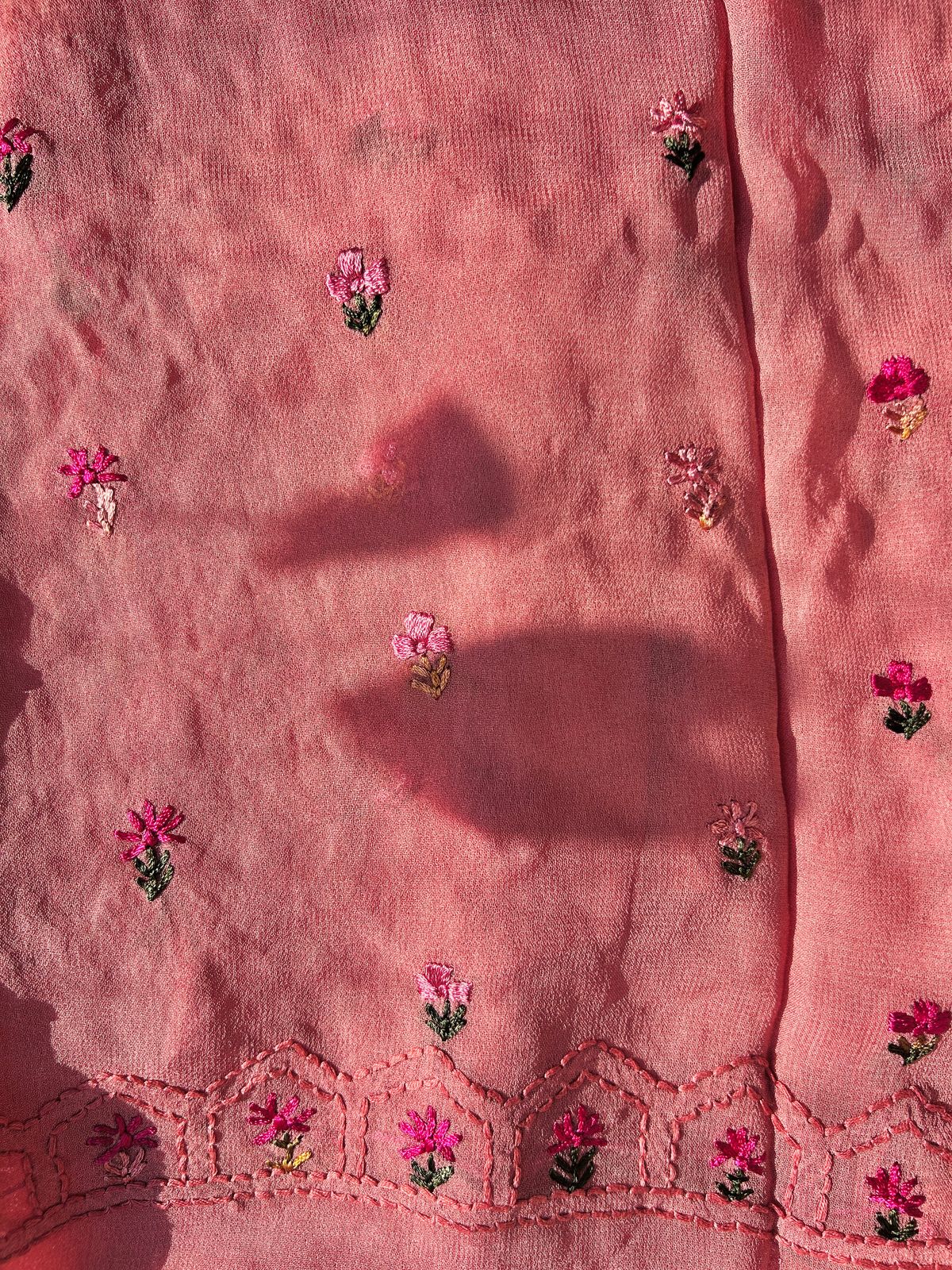 Georgette kantha embroidered set