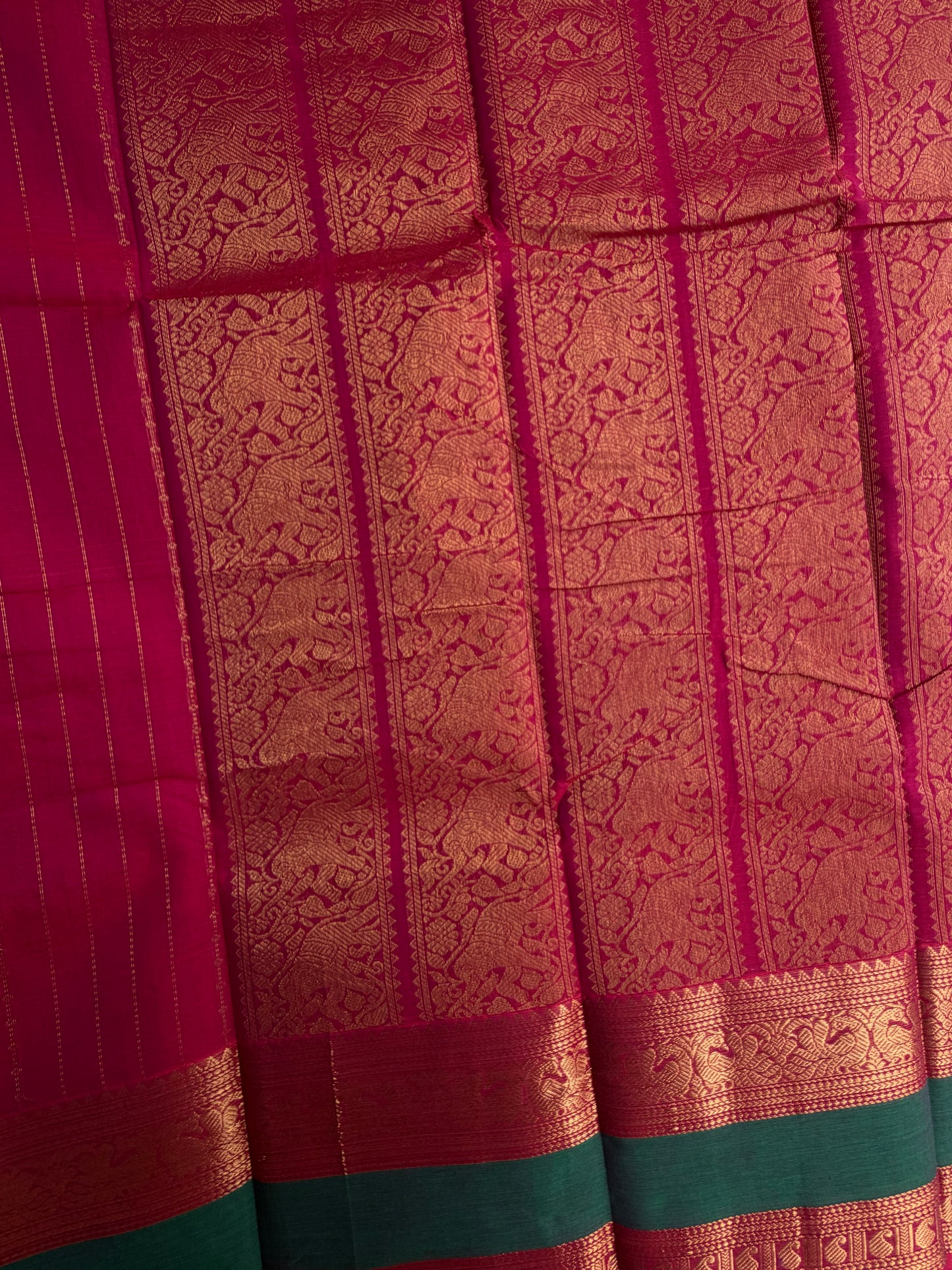 Kanchi Cotton saree with Vairaoosi weaves & grand pallu - pink