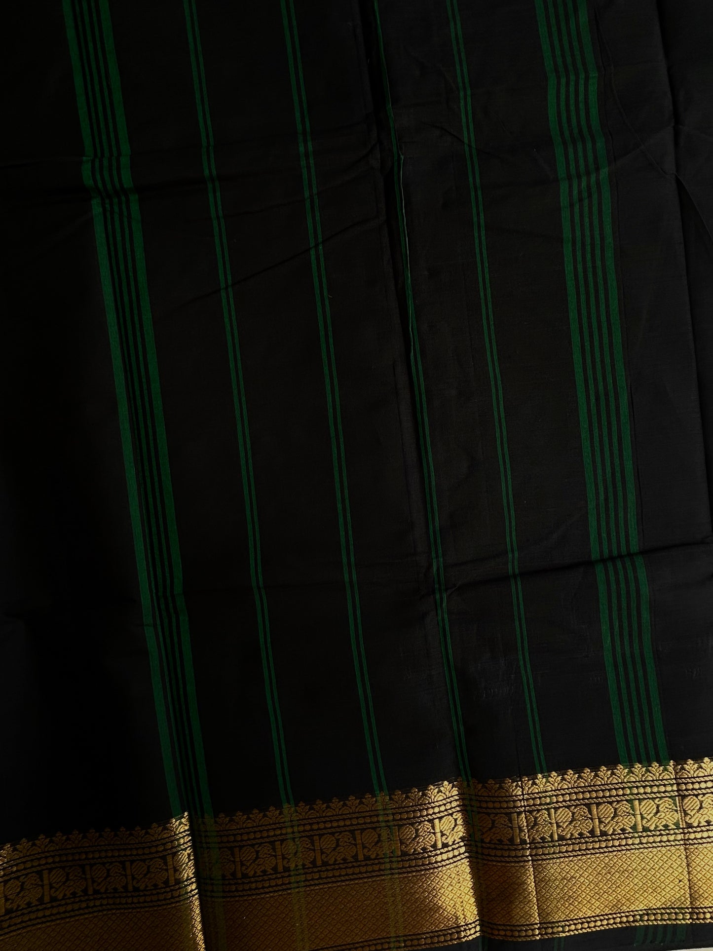 Kanchi cotton saree with zari weaves black