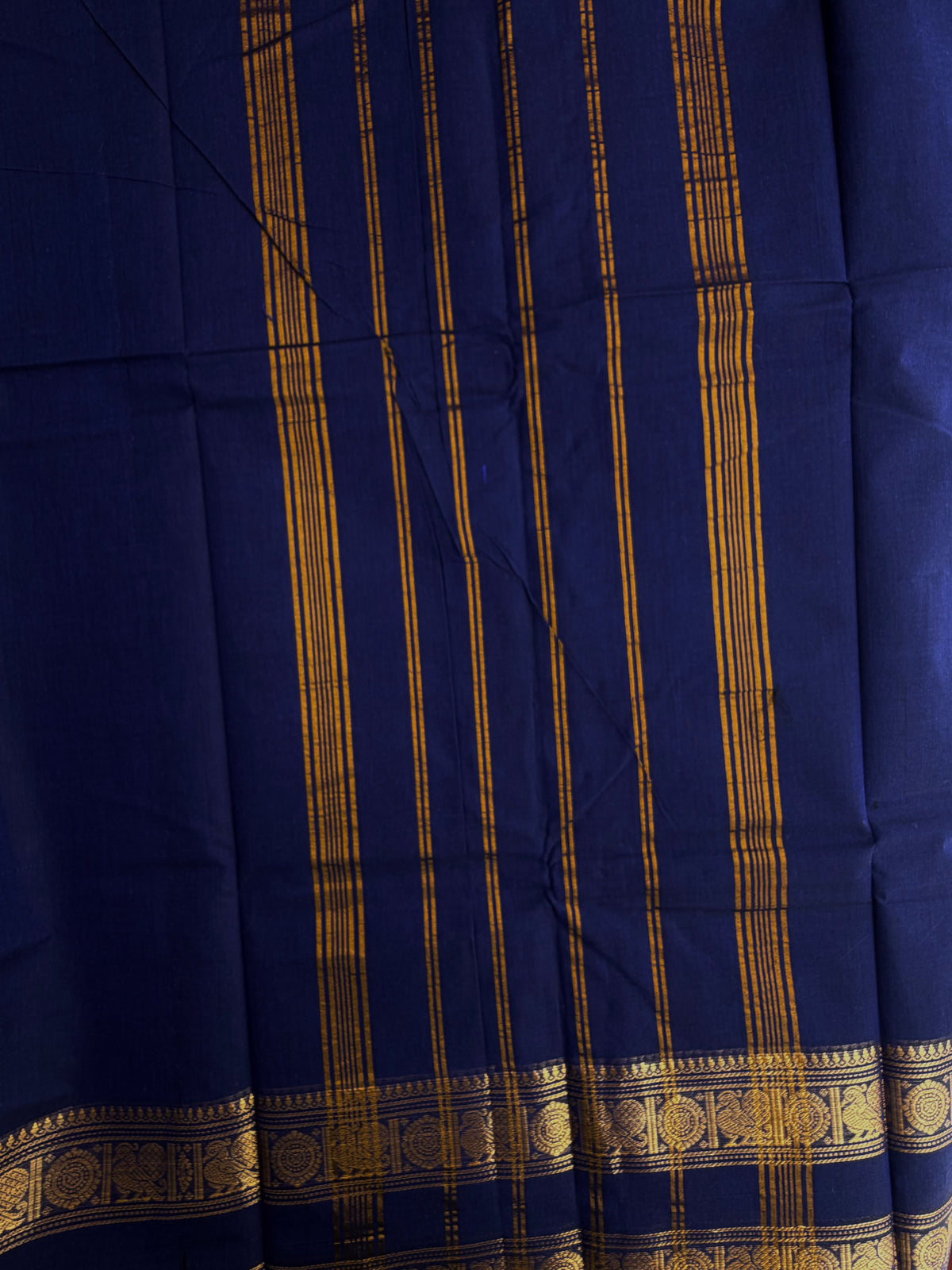 Kanchi cotton saree with zari weaves - Blue