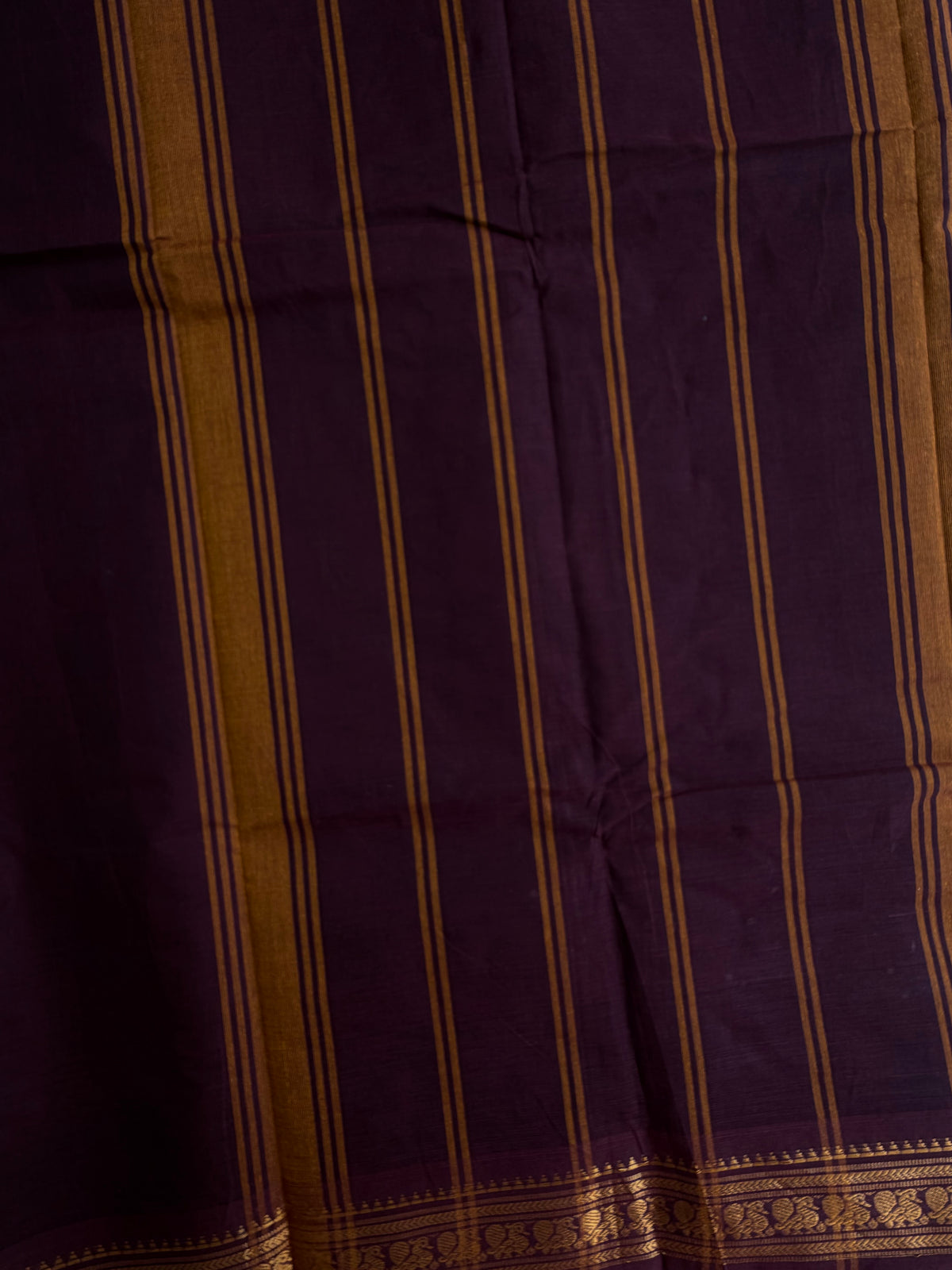 Kanchi cotton saree in zari weaves brown