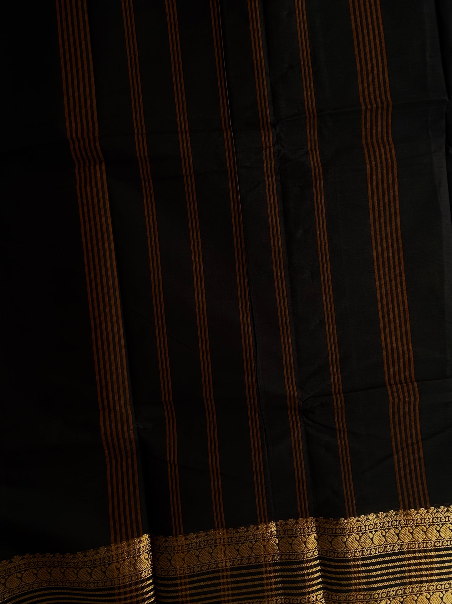 Kanchi cotton saree with zari weaves Black