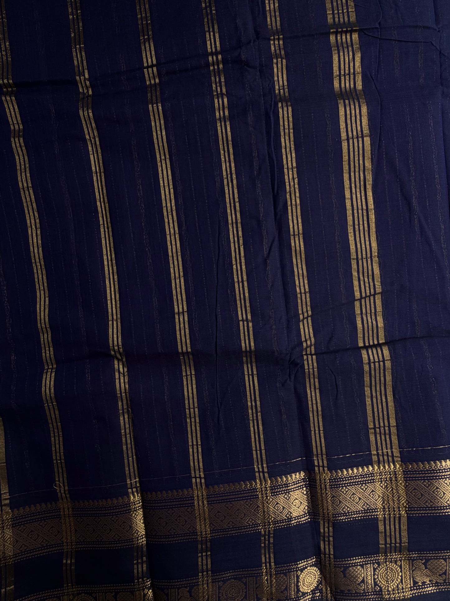 Kanchi cotton saree with vairaoosi weaves blue