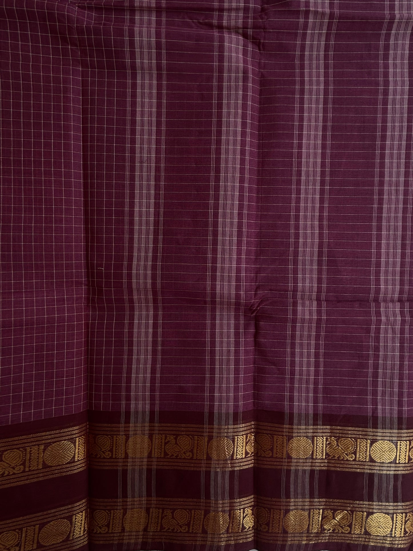 Kanchi cotton checks saree