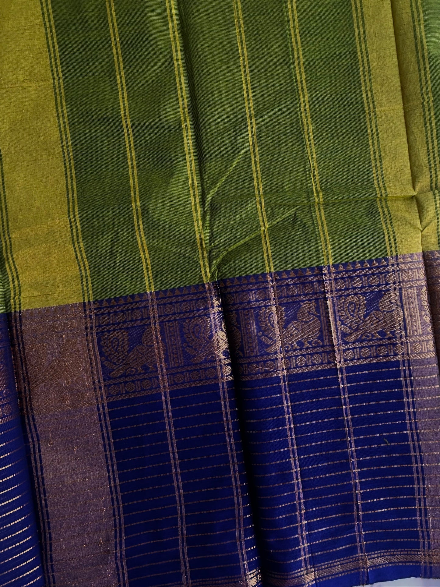 Kanchi cotton saree with zari lines border