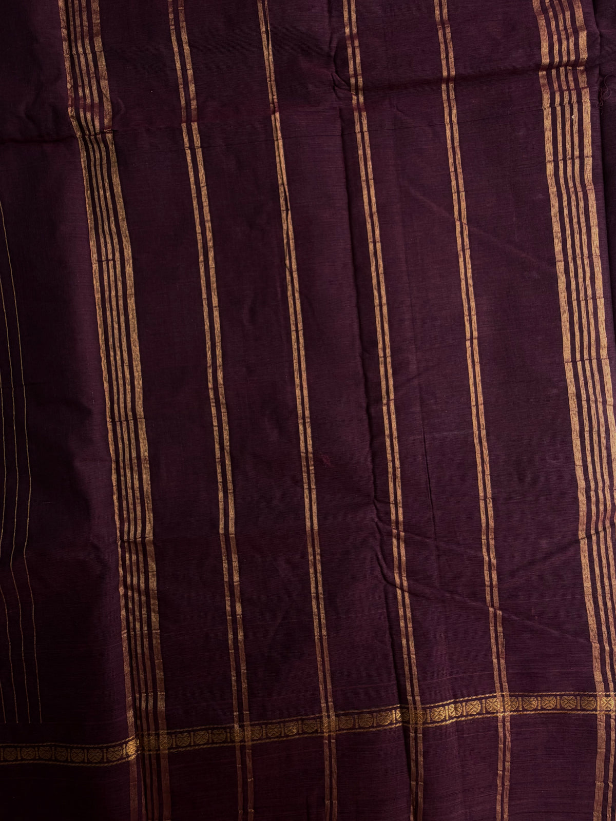 Kanchi cotton saree with Vairaoosi weaves - brown