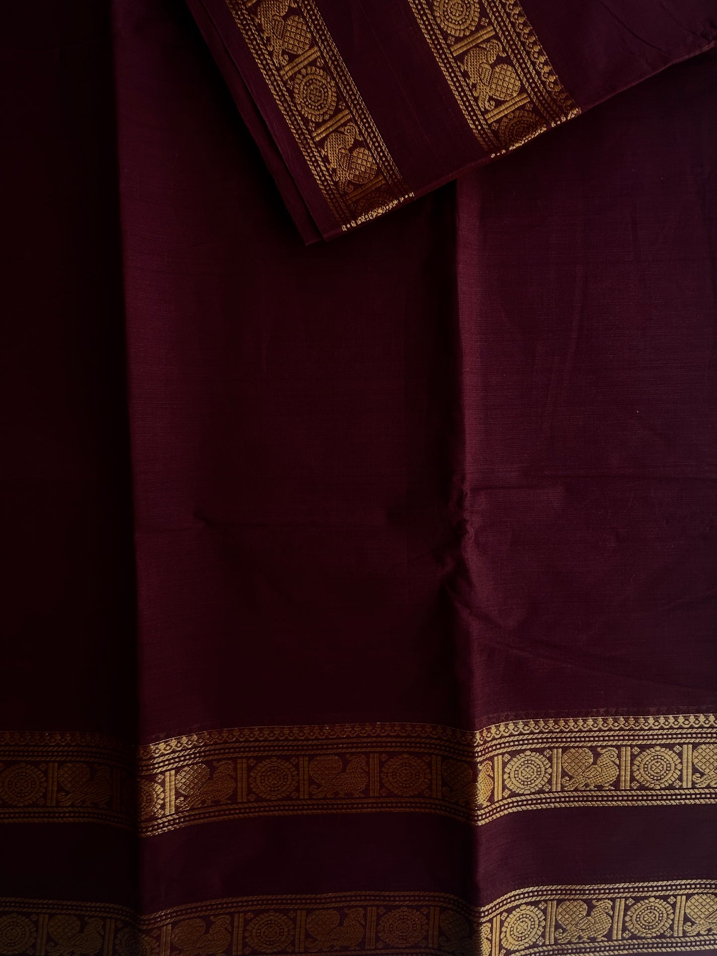 Kanchi cotton saree rustic maroon