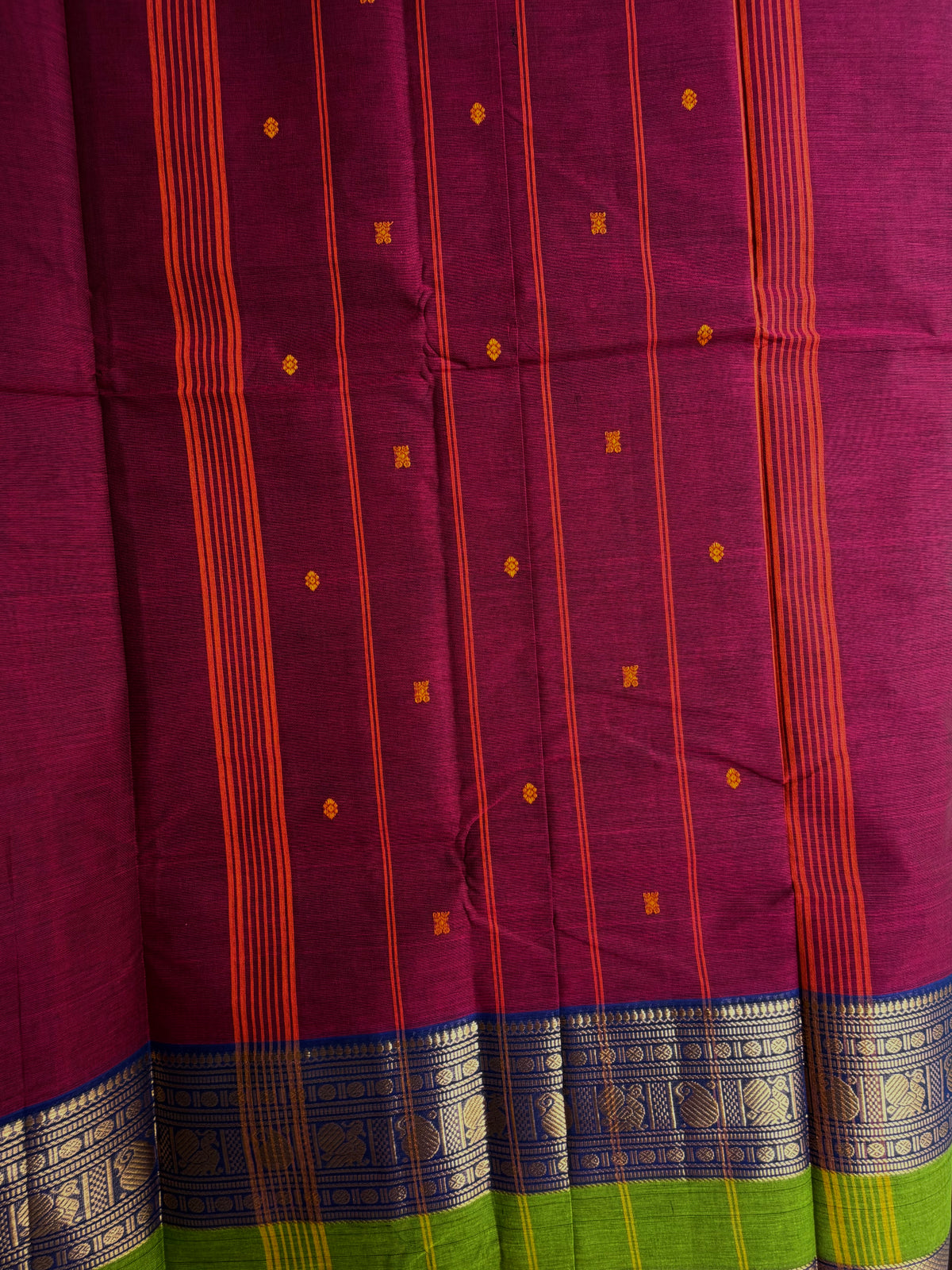 Kanchi cotton saree with butta weaves