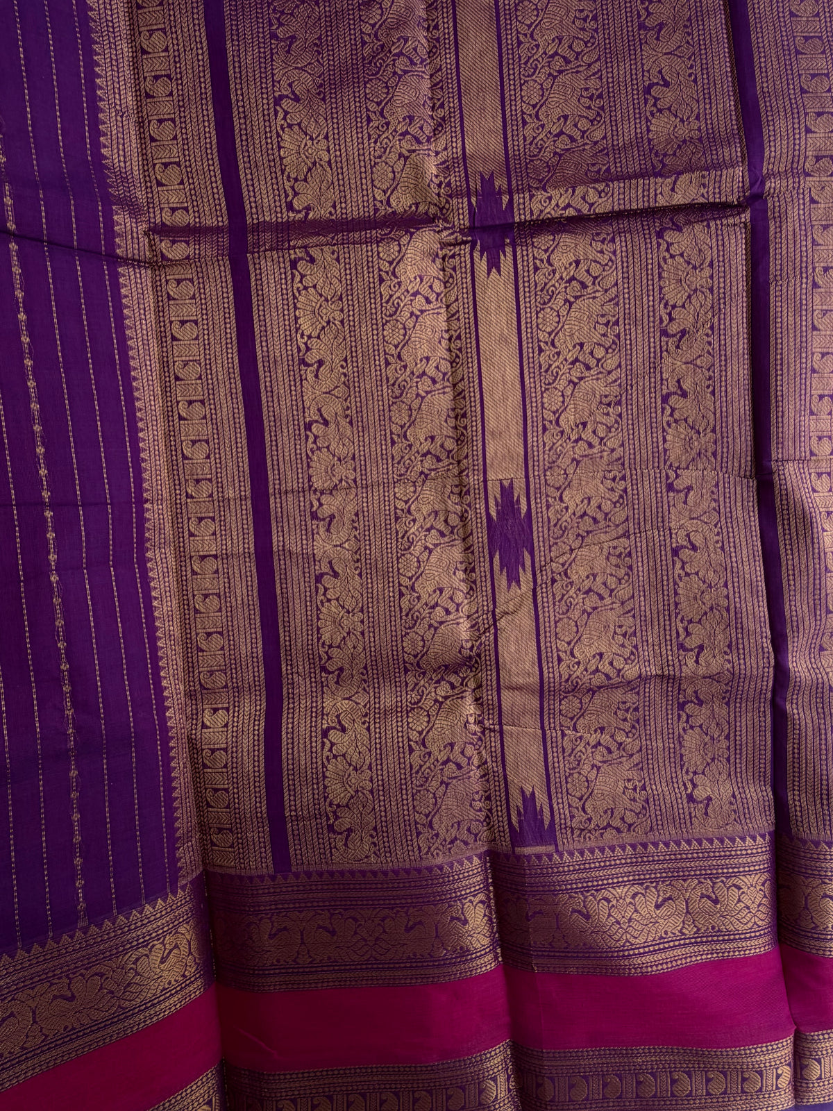Kanchi cotton Vairaoosi weaves & grand pallu violet