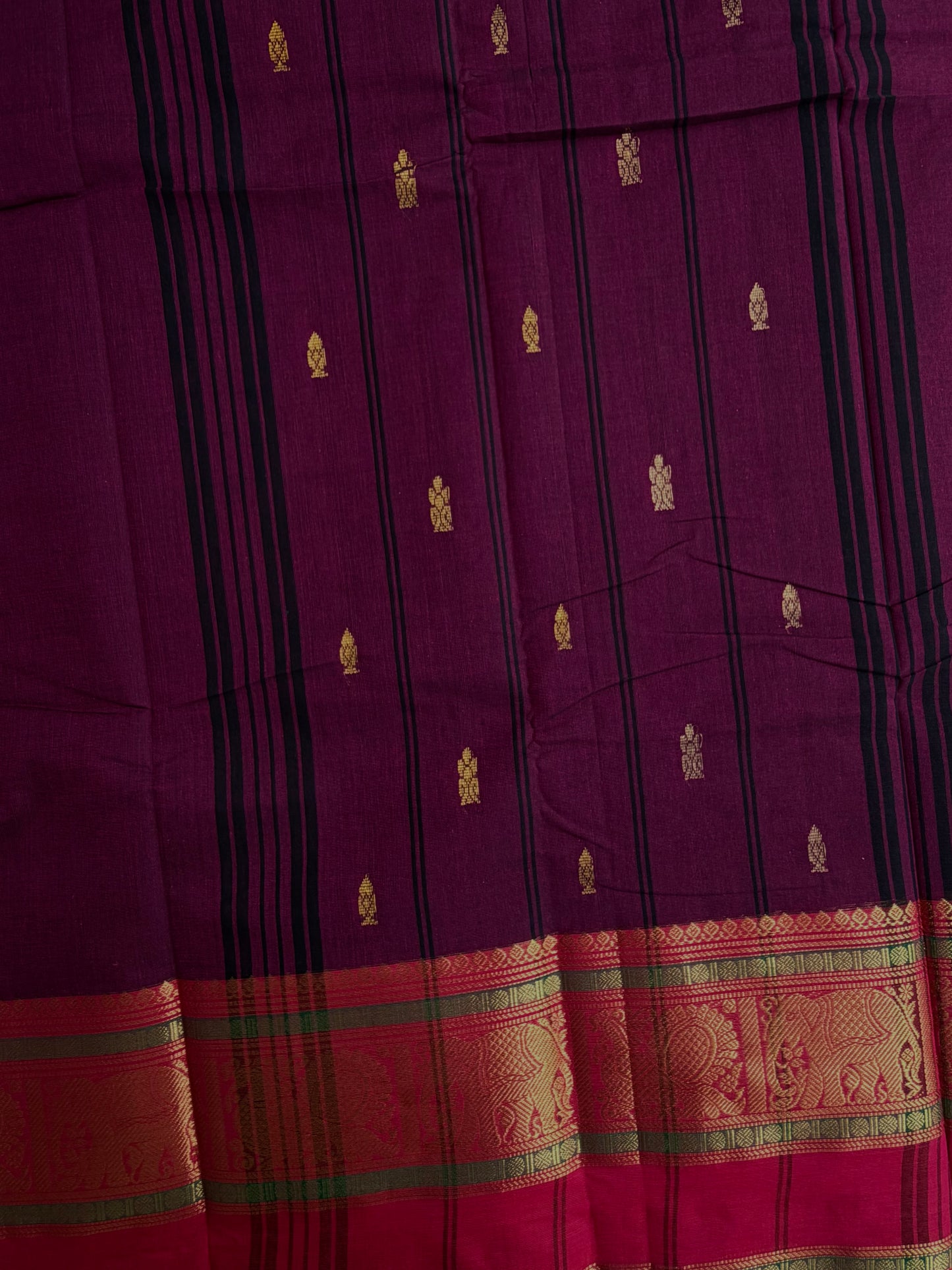 Kanchi cotton saree with butta weaves
