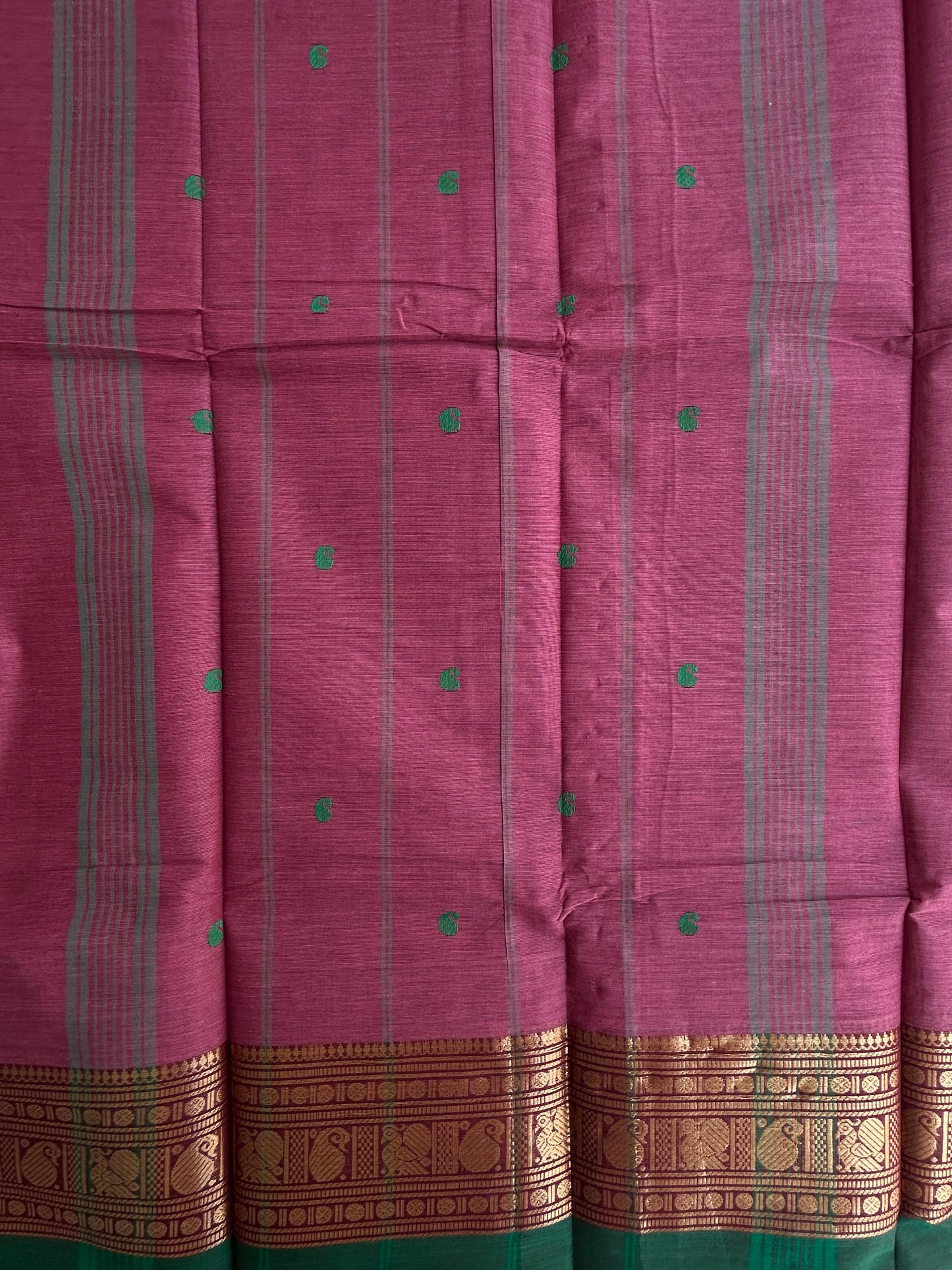 Kanchi cotton saree with butta weaves
