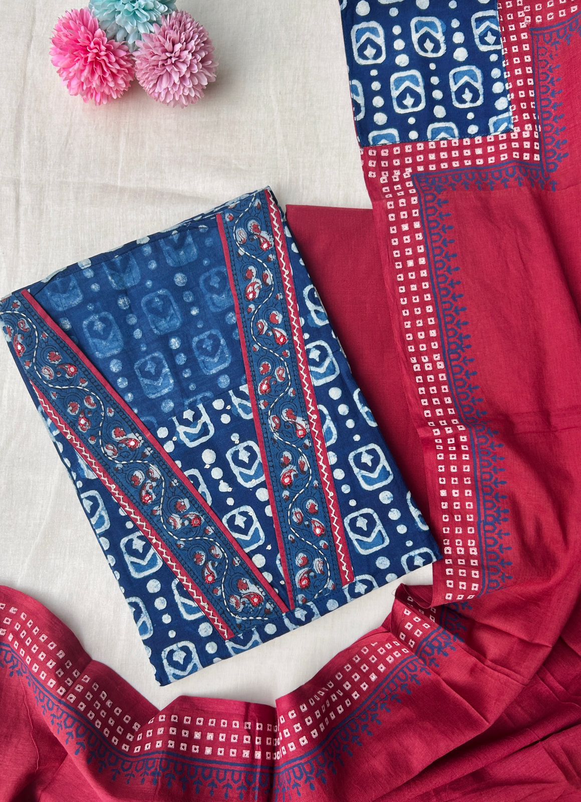 Unstitched Cotton Ajrakh set