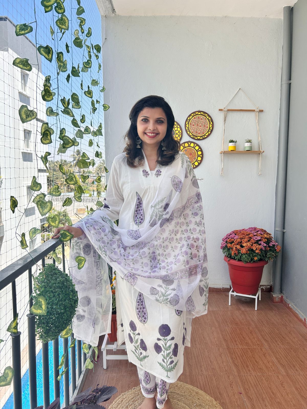 Hand block Cotton Kurta set