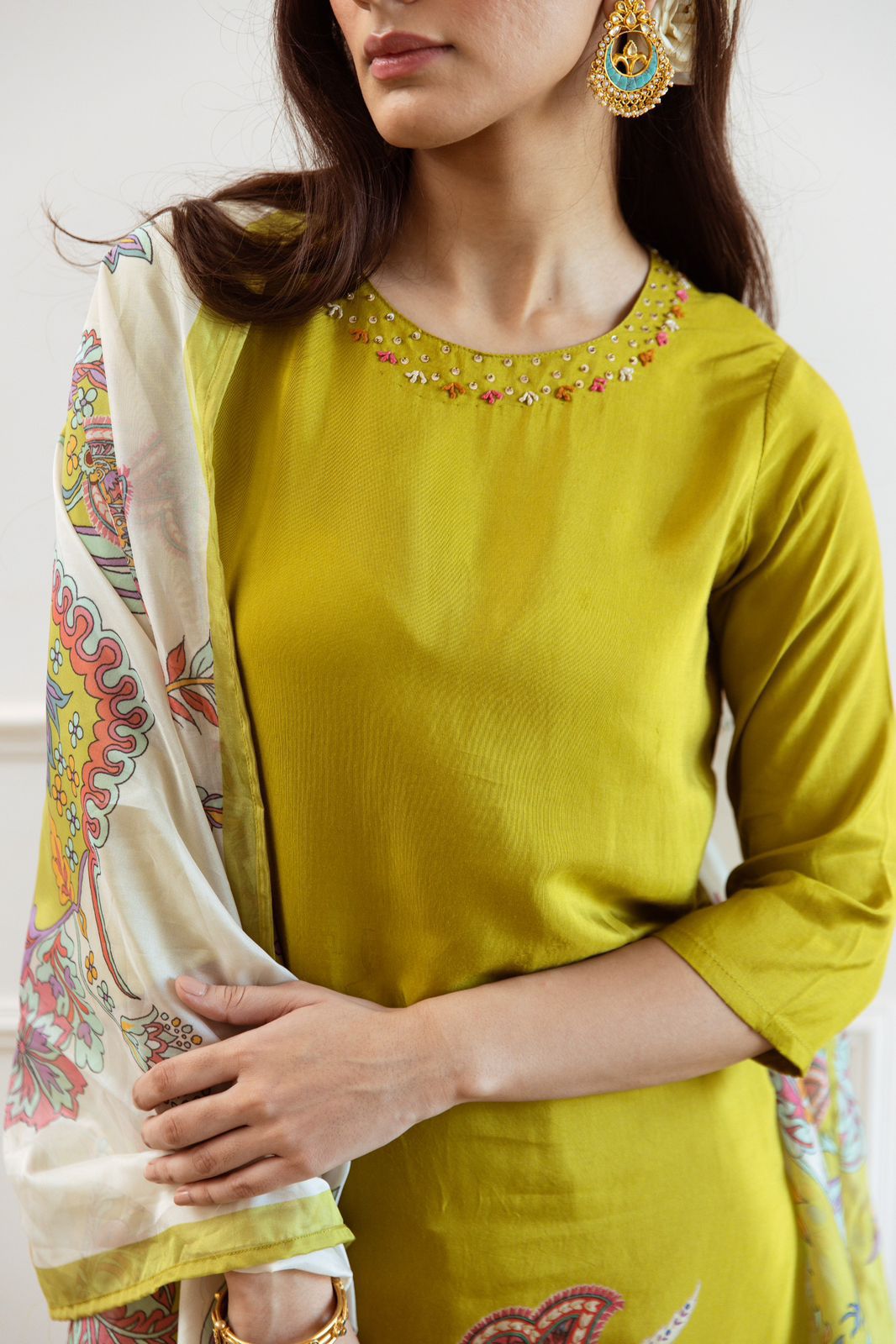 Muslin printed kurta set