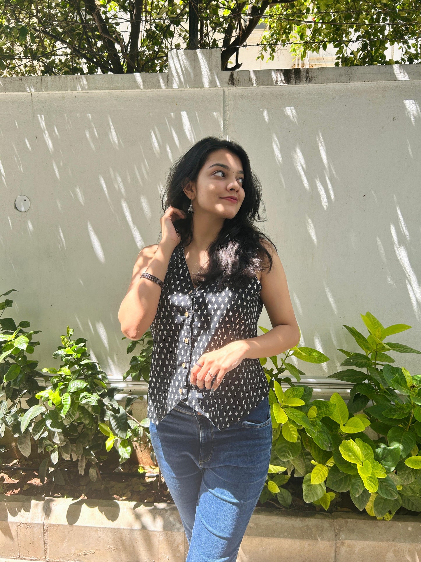 Cotton Waistcoat - black