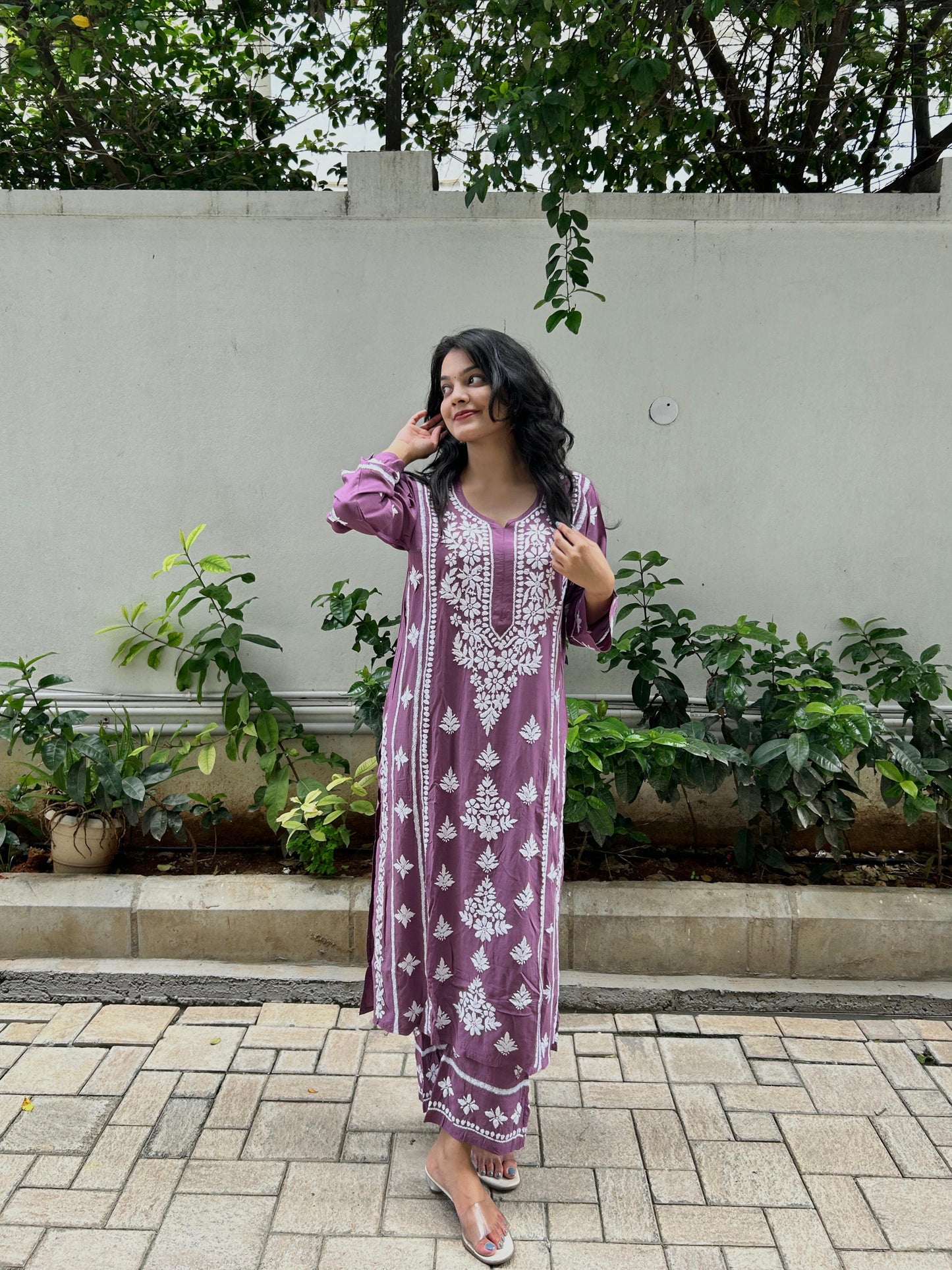 Chikankari work Kurti Pant set