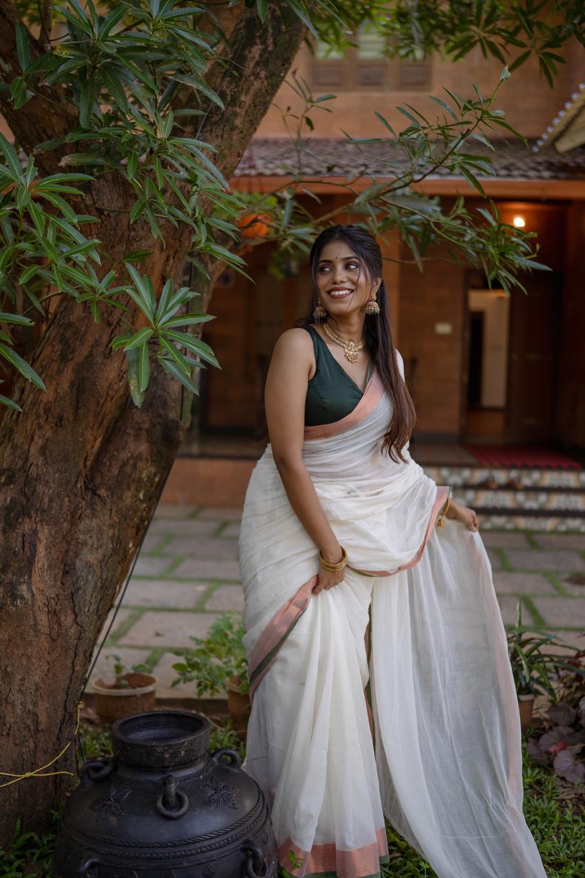 Mul Mul cotton saree