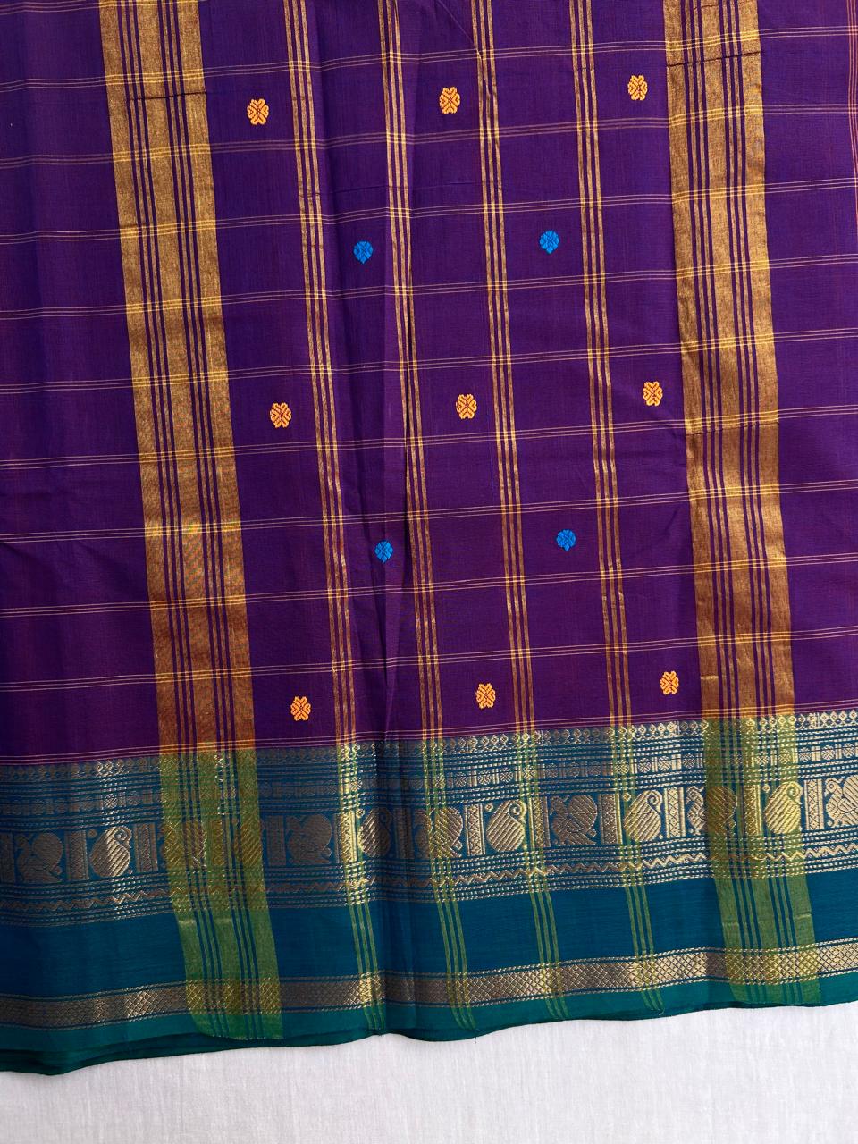 Kanchi cotton checks saree