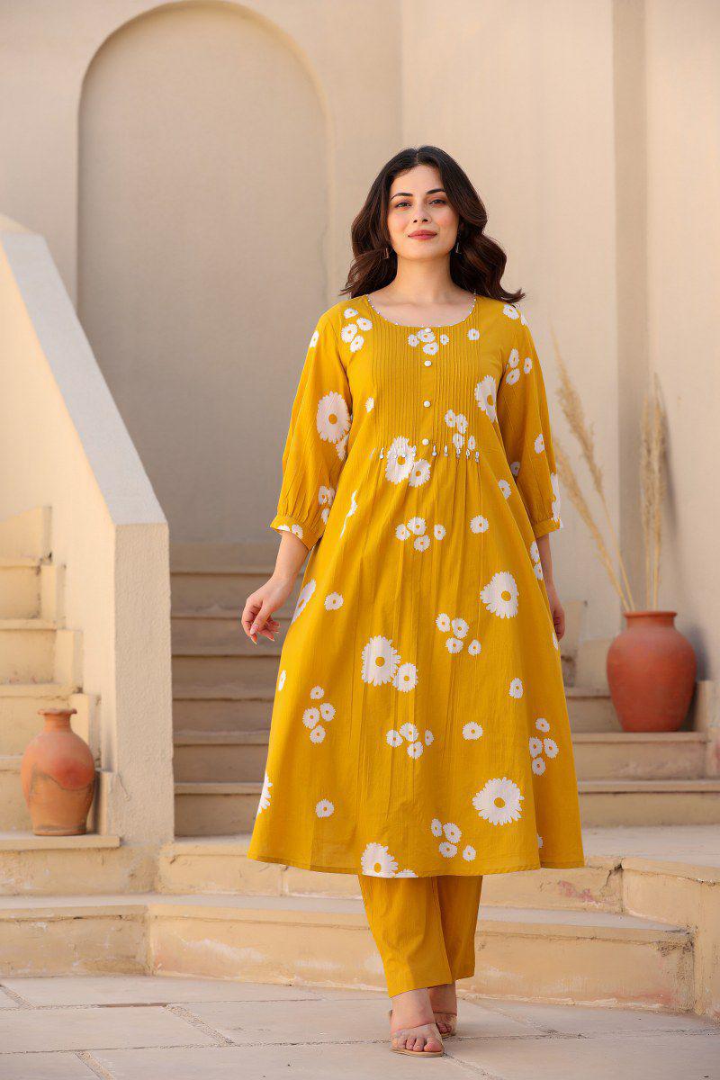 Cotton Co Ord set in daisy prints