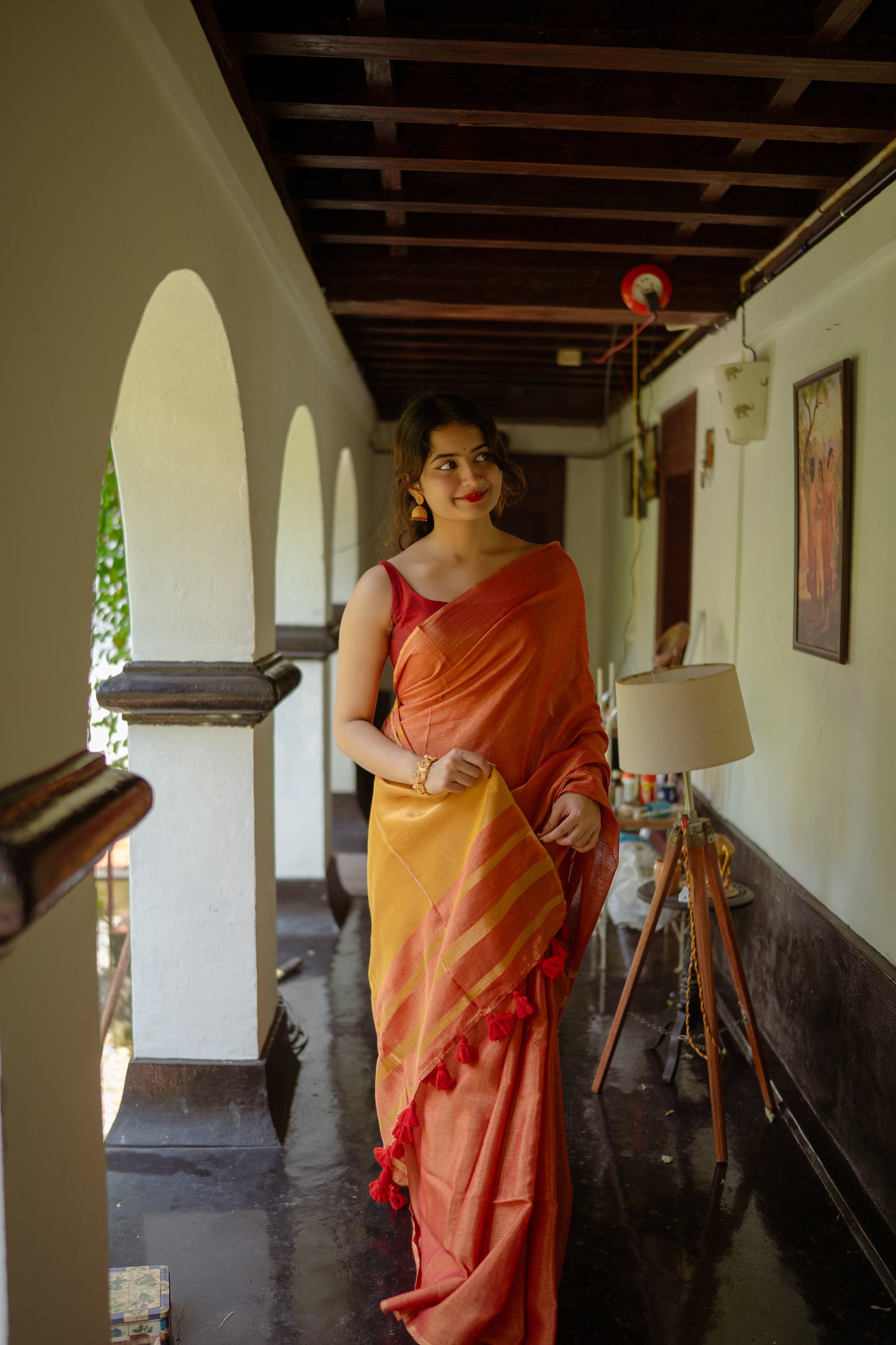 Handloom Tissue linen saree