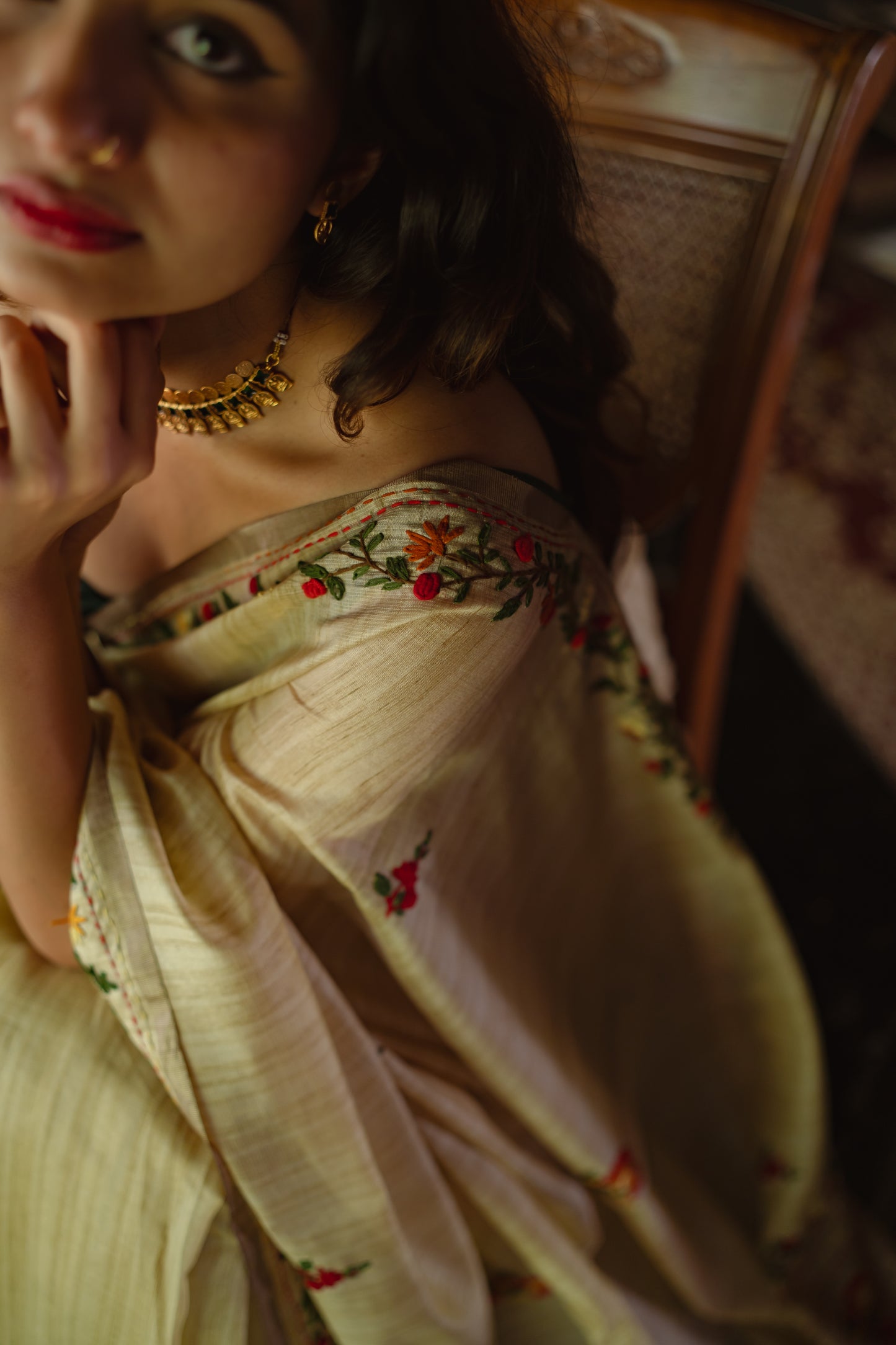 Embroidered French Knot saree