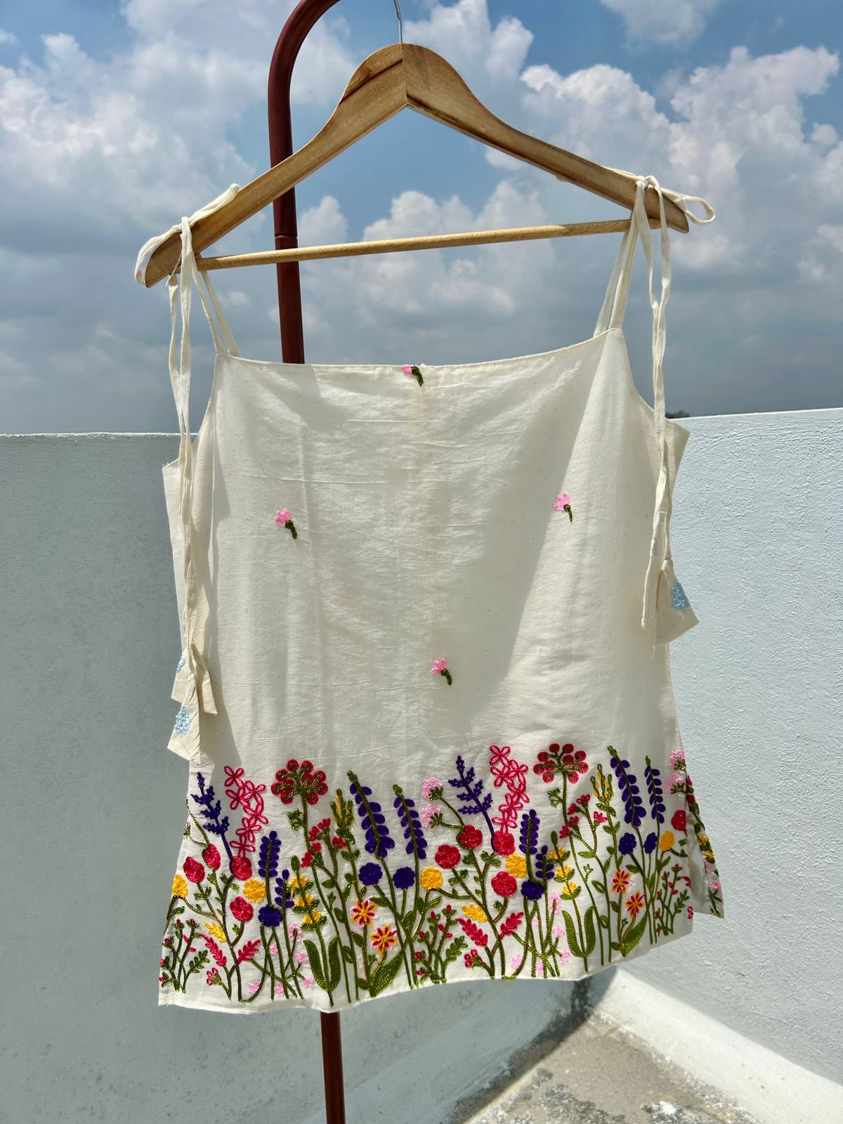 Embroidered cotton tunic
