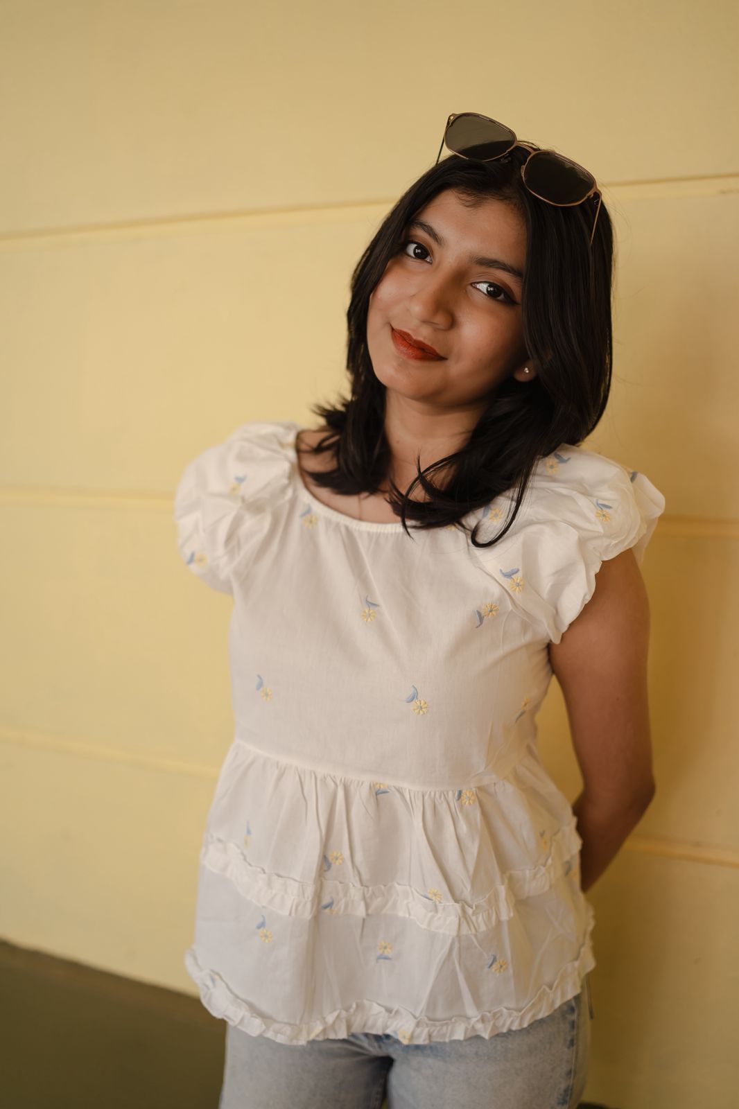 Cotton Embroidered top white