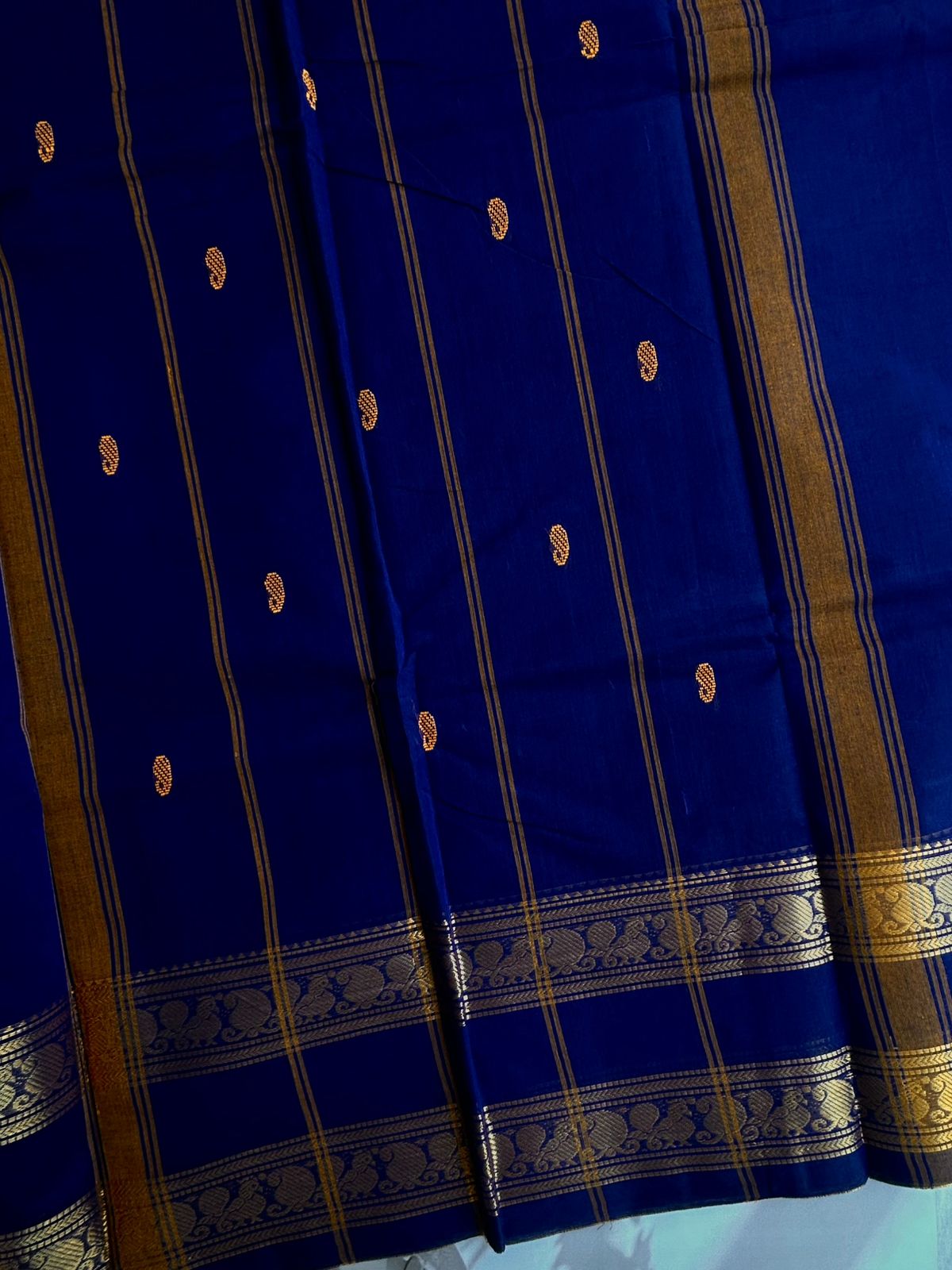 Kanchi cotton saree - Royal blue