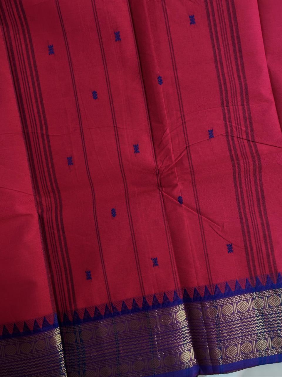 Kanchi cotton saree with butta weaves