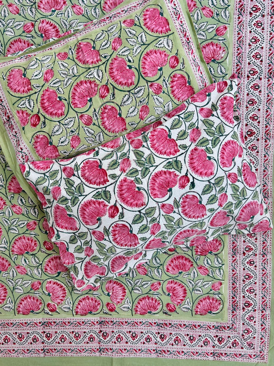 Hand block Cotton bedsheet