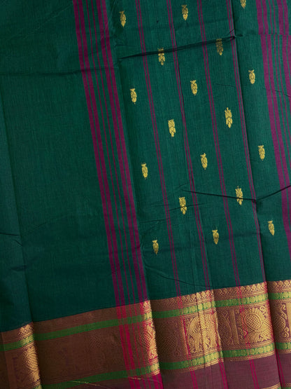 Kanchi cotton saree with butta weaves