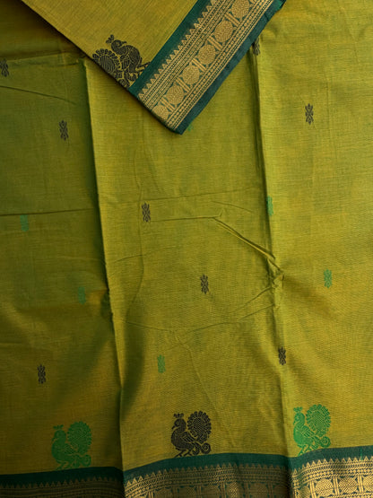 Kanchi cotton saree with butta weaves