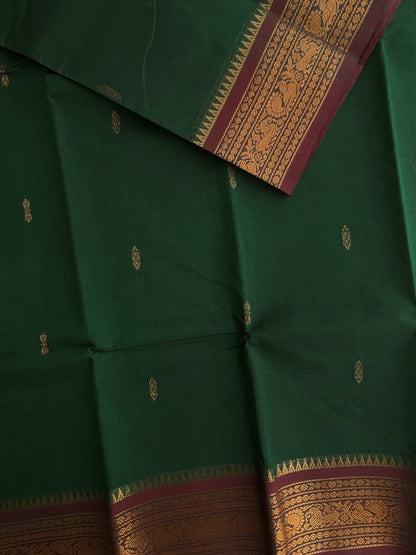 Kanchi cotton saree with butta weaves
