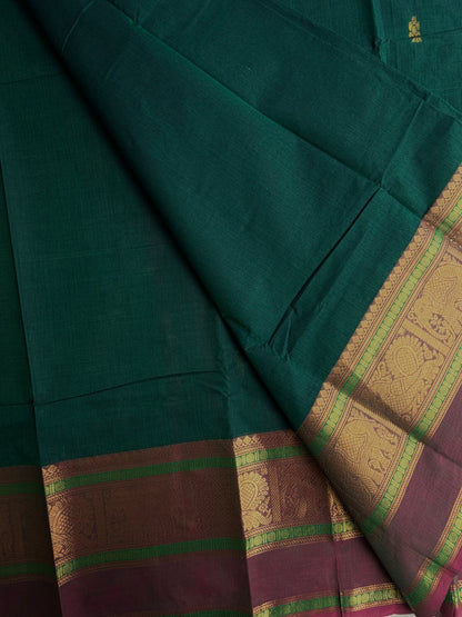 Kanchi cotton saree with butta weaves