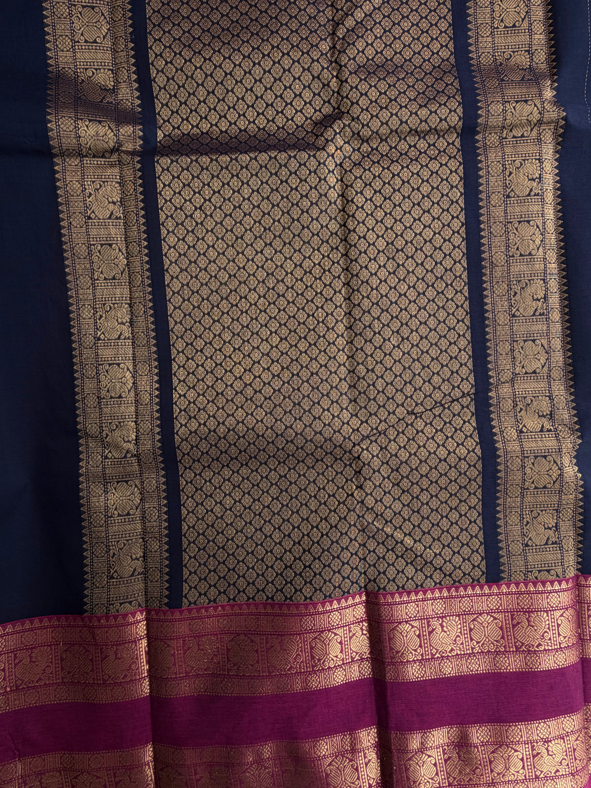 Kanchi cotton saree in Vairaoosi weaves & grand pallu