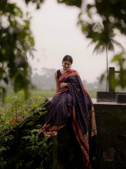 Kanchi cotton saree in Vairaoosi weaves & grand pallu