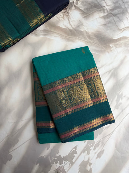 Kanchi cotton saree with butta weaves